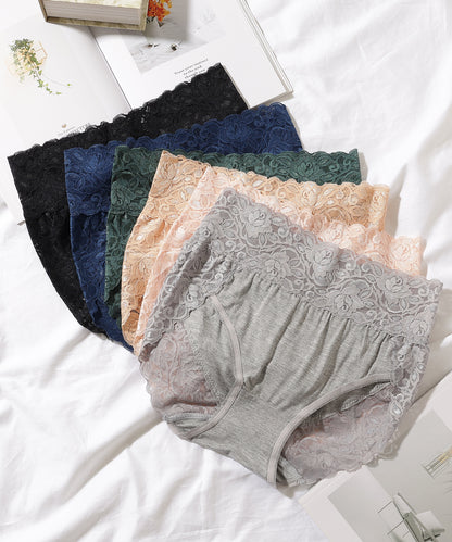 【6枚セット】ウエスト 切替 フラワーレース ショーツ