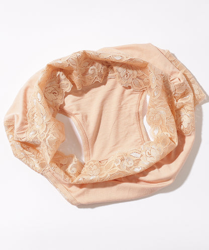 【6枚セット】ウエスト 切替 フラワーレース ショーツ