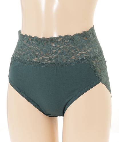 【6枚セット】ウエスト 切替 フラワーレース ショーツ