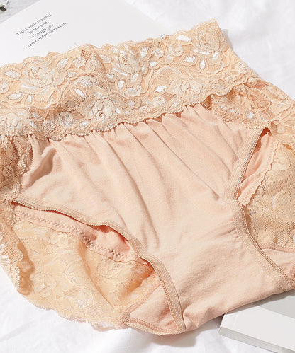 【6枚セット】ウエスト 切替 フラワーレース ショーツ