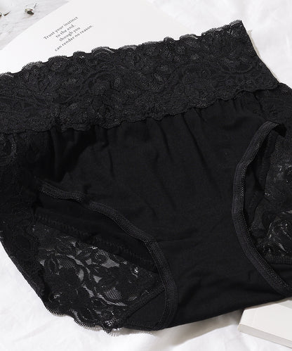 【6枚セット】ウエスト 切替 フラワーレース ショーツ