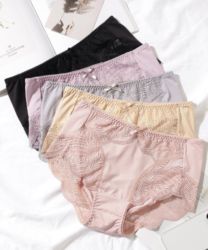 【5枚セット】ボタニカル柄スカラップレースドッキングショーツ