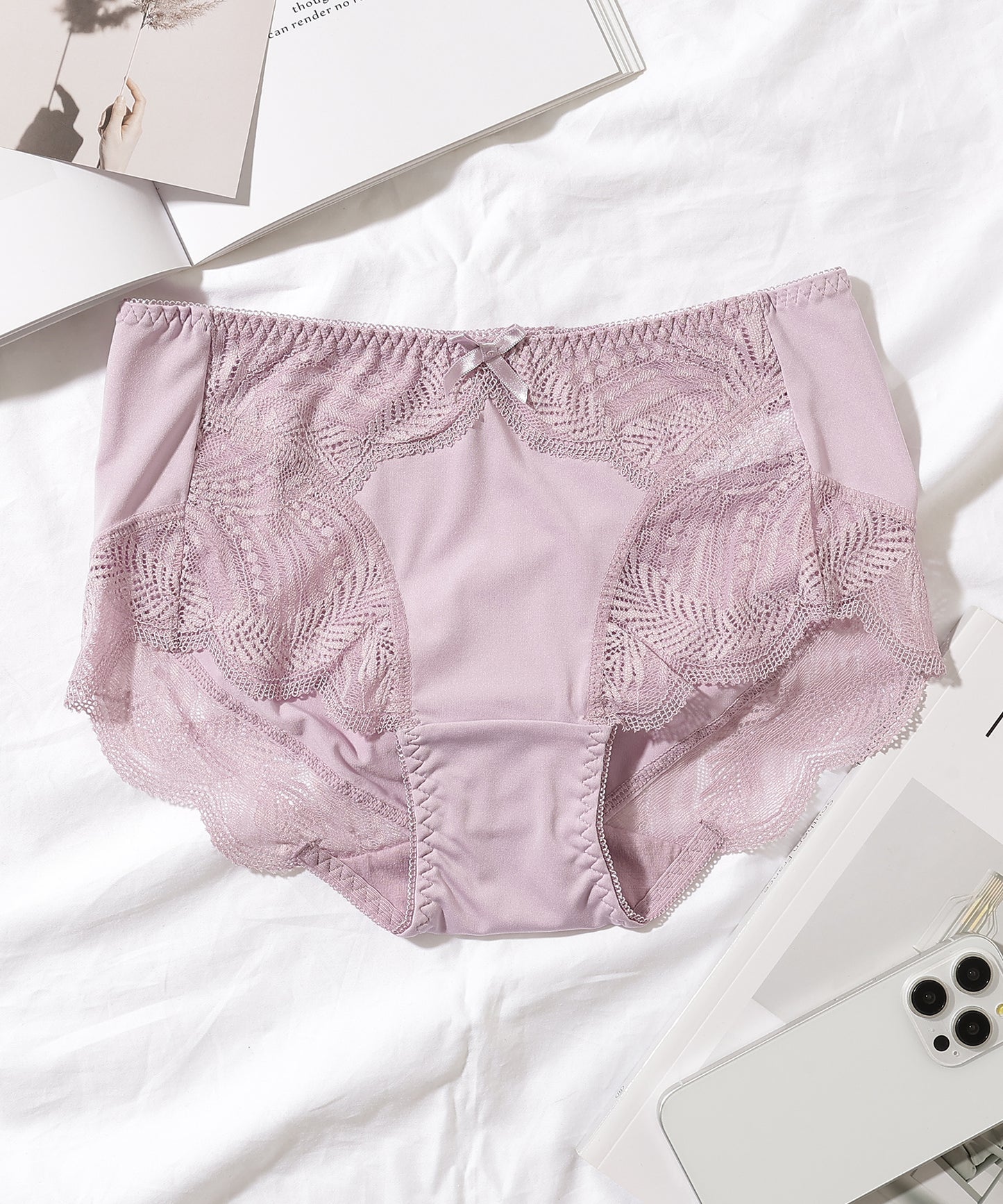 【5枚セット】ボタニカル柄スカラップレースドッキングショーツ