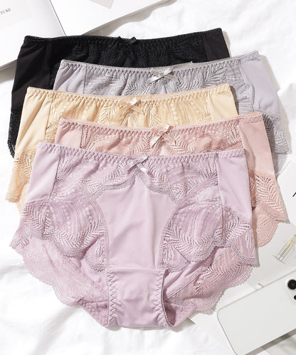 【5枚セット】ボタニカル柄スカラップレースドッキングショーツ