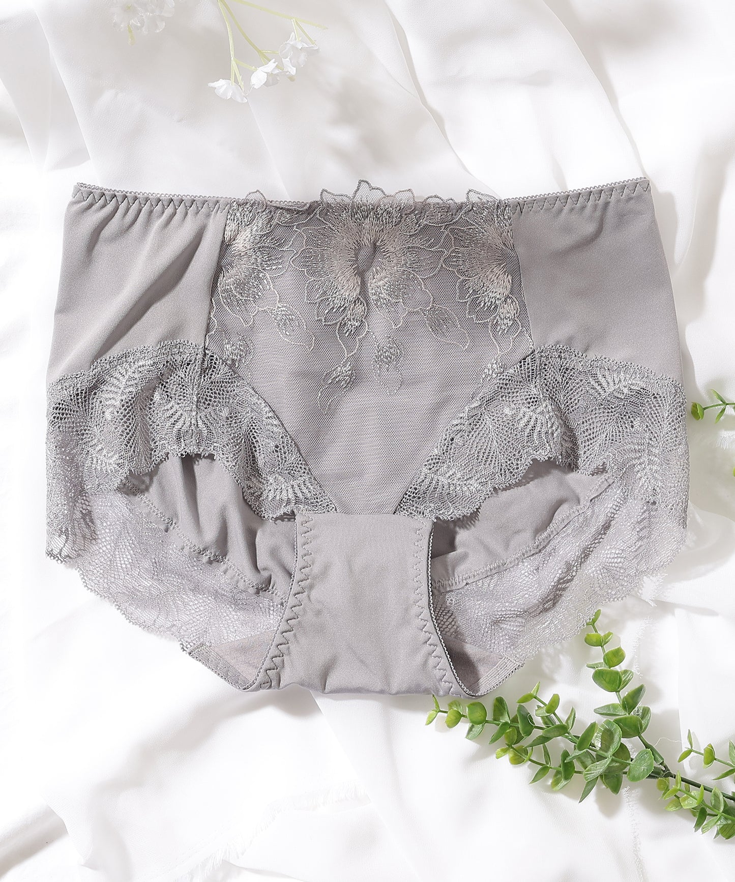 【5枚セット】ボタニカル刺繍レースドッキングショーツ