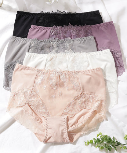 【5枚セット】ボタニカル刺繍レースドッキングショーツ