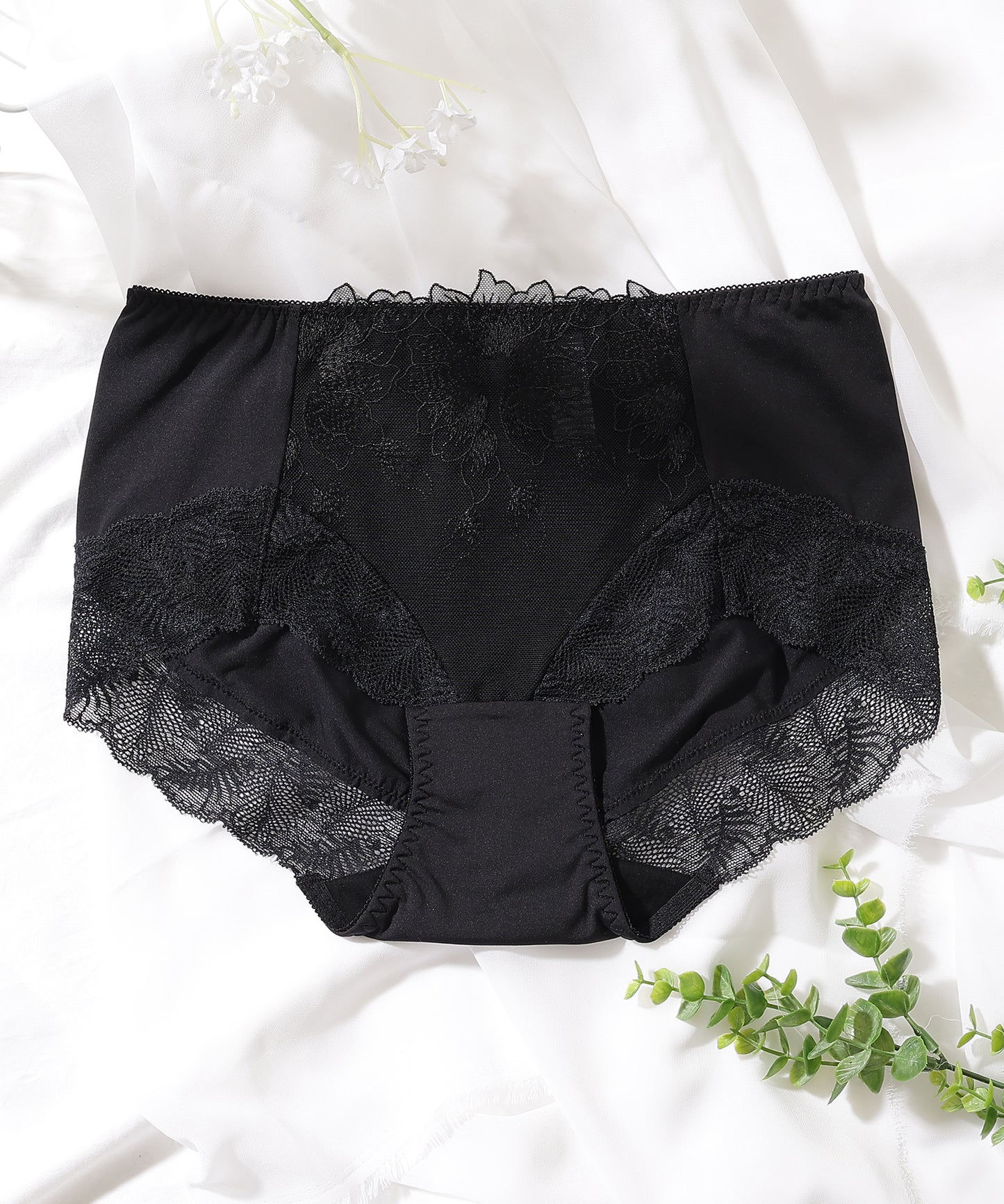【5枚セット】ボタニカル刺繍レースドッキングショーツ