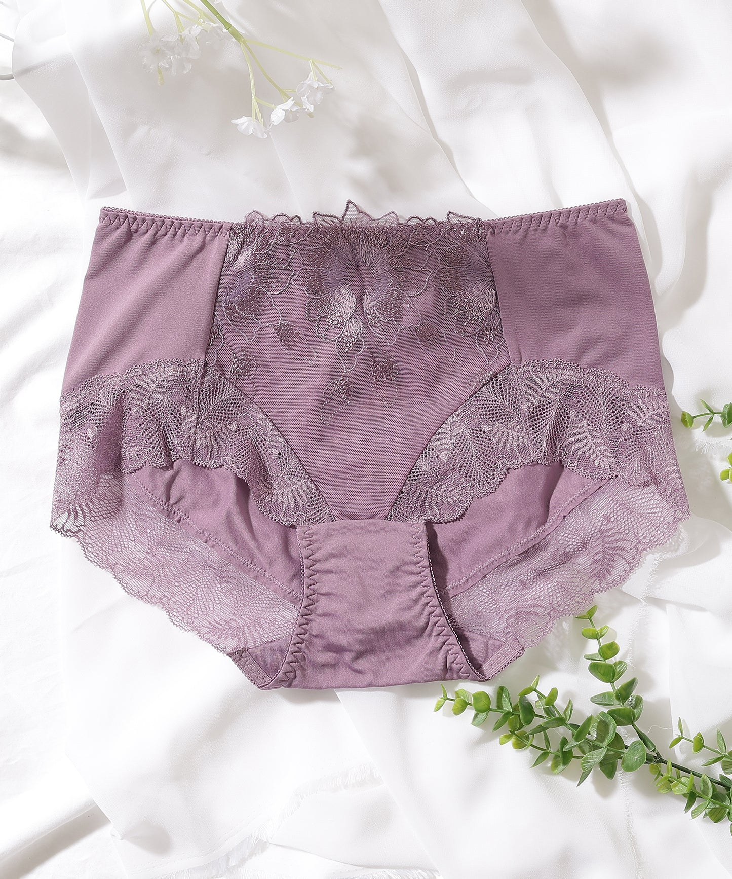 【5枚セット】ボタニカル刺繍レースドッキングショーツ