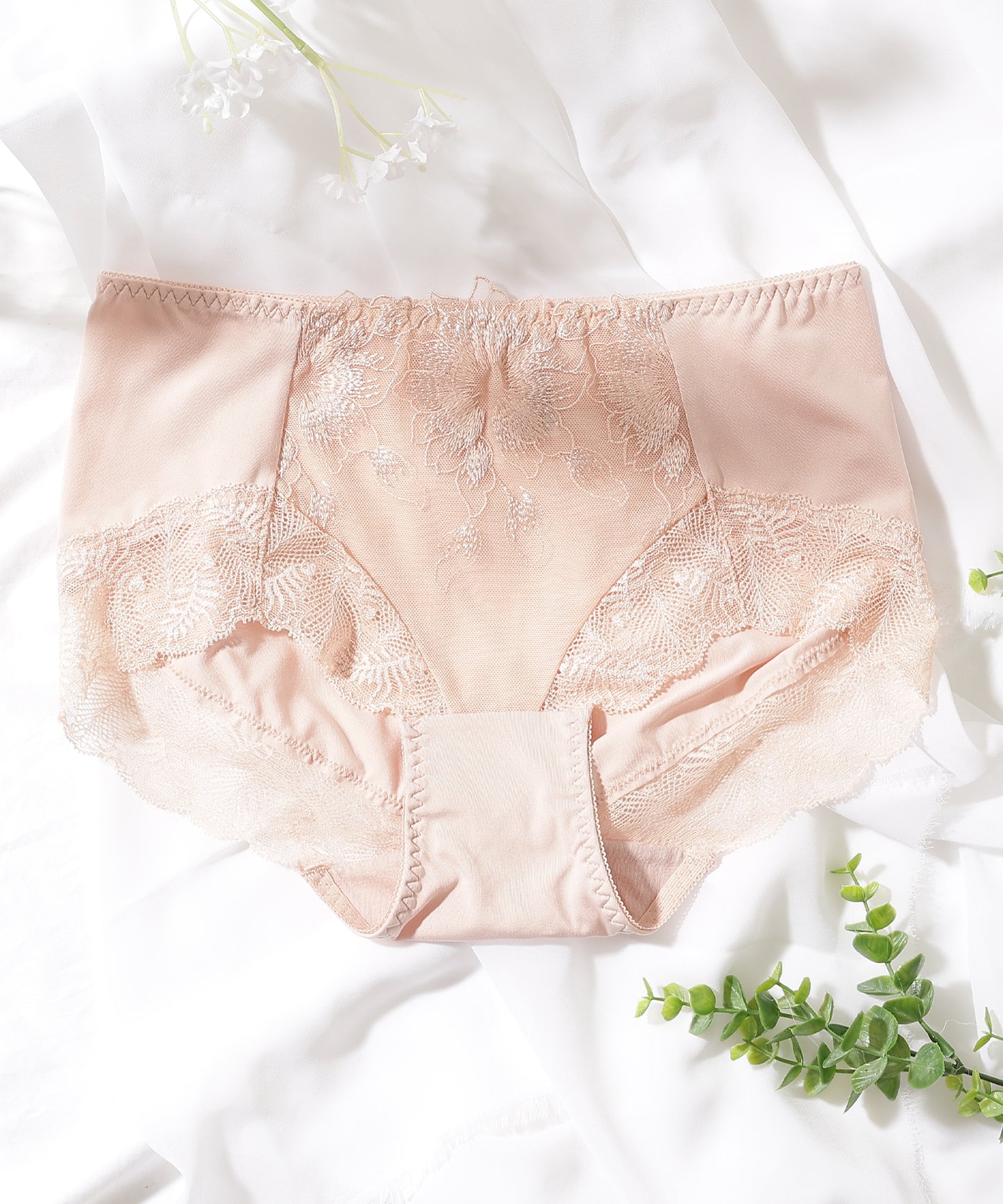【5枚セット】ボタニカル刺繍レースドッキングショーツ