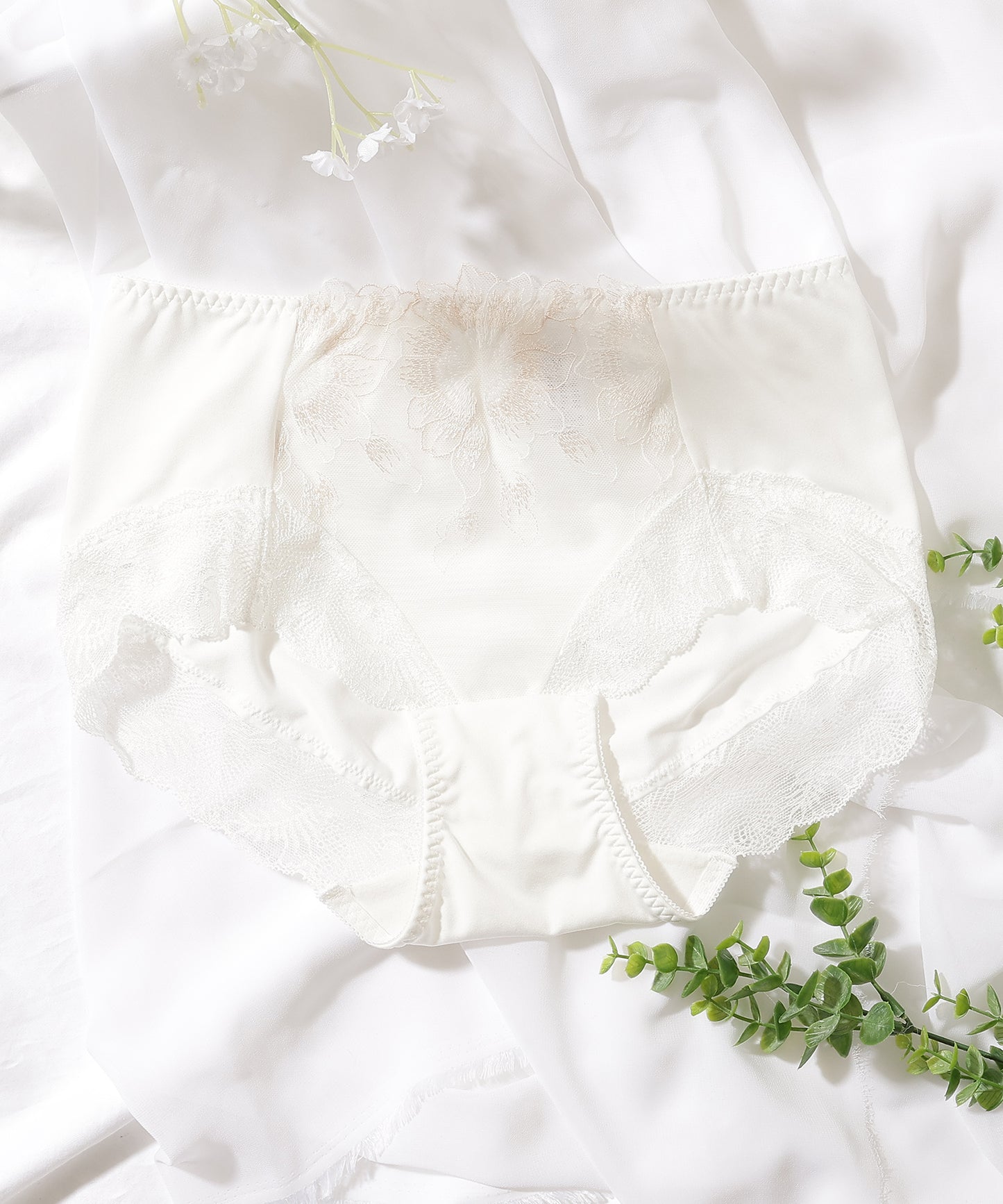 【5枚セット】ボタニカル刺繍レースドッキングショーツ