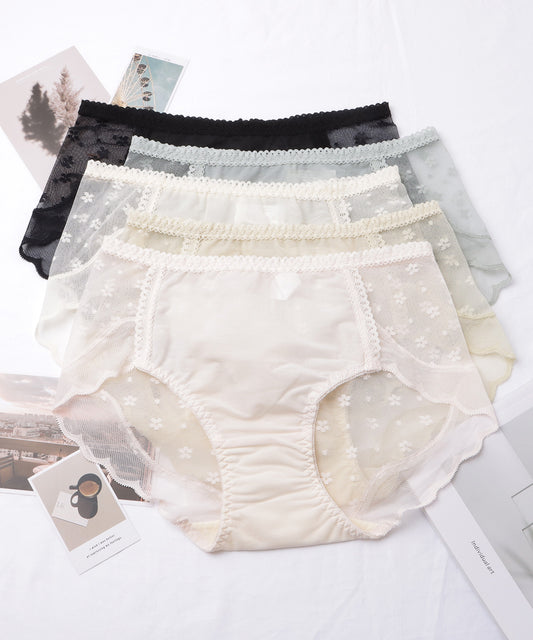 【5枚セット】レースドッキングスカラップレッグショーツ