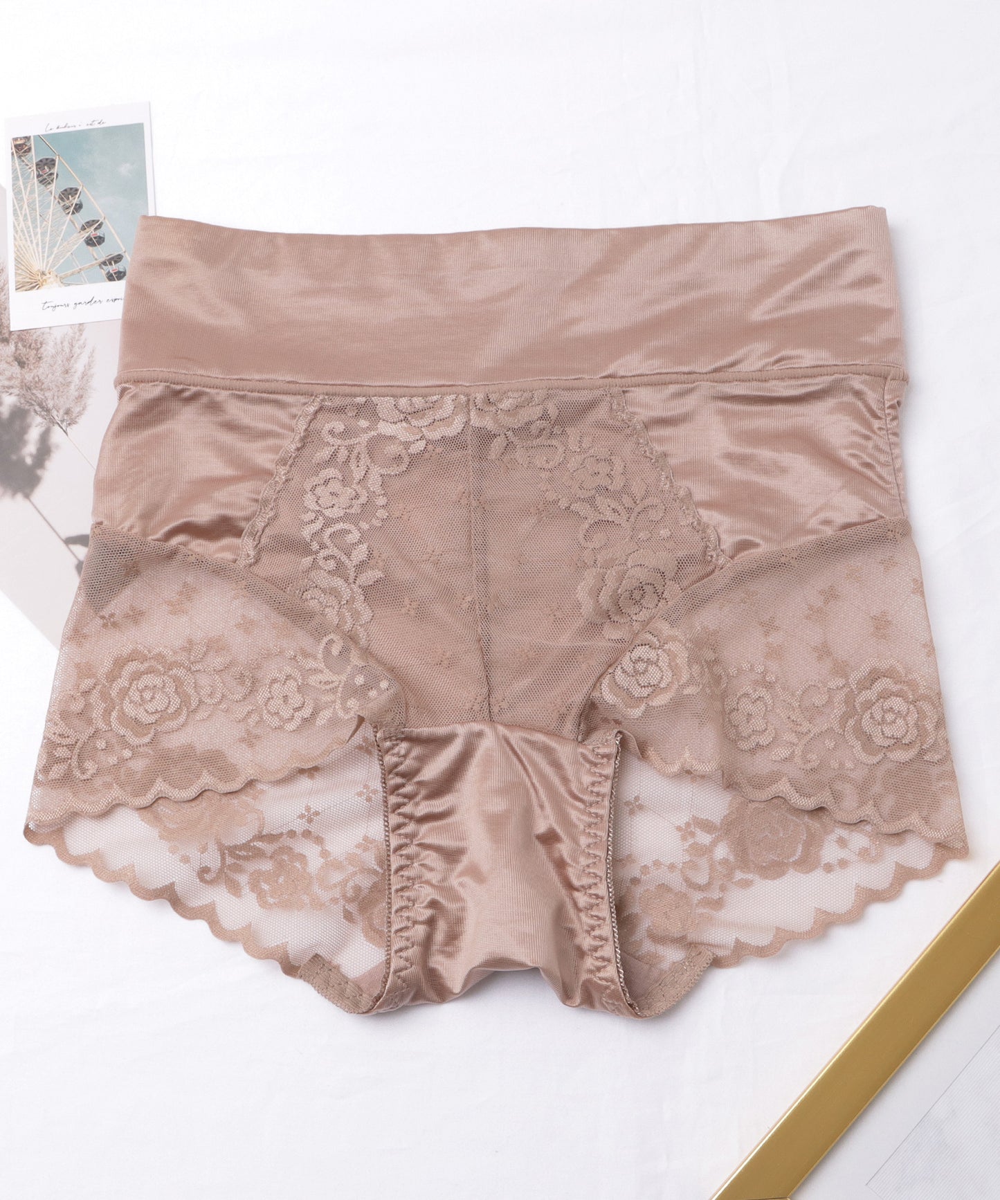 【4枚セット】ハイウエストレーシィストレッチガードルショーツ