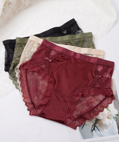 【4枚セット】レースドッキングカットアウトリボンショーツ