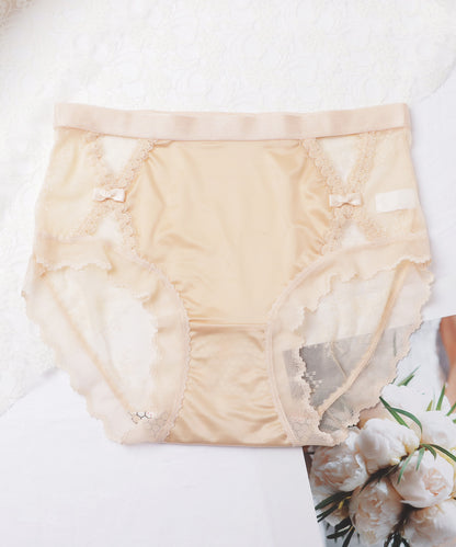 【4枚セット】レースドッキングカットアウトリボンショーツ
