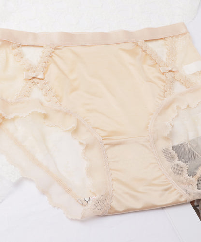 【4枚セット】レースドッキングカットアウトリボンショーツ