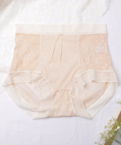 【6枚セット】ハイウエストボタニカルレース補正ショーツ