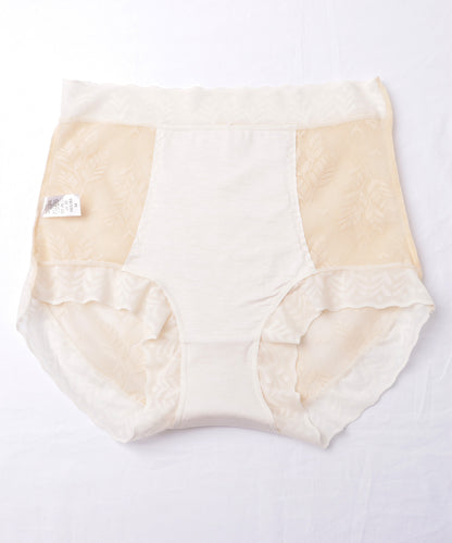 【6枚セット】ハイウエストボタニカルレース補正ショーツ