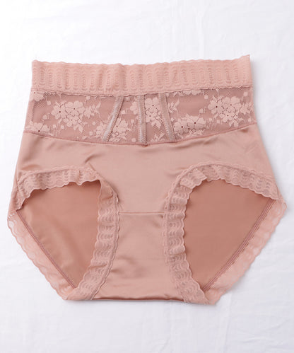 【6枚セット】ハイウエストサテンレースドッキングショーツ