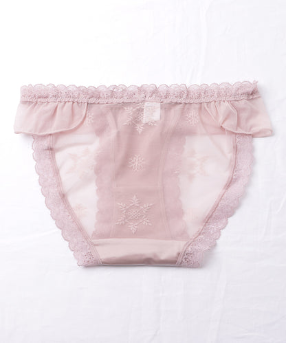 【5枚セット】リボン付きサテンストレッチフリルショーツ