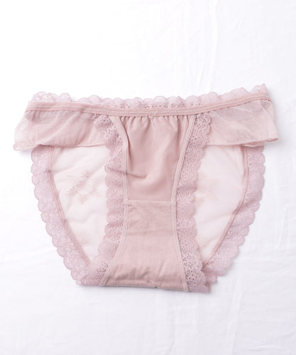 【5枚セット】リボン付きサテンストレッチフリルショーツ