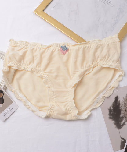 【6枚セット】ストロベリーワッペン付きフリルモダールショーツ