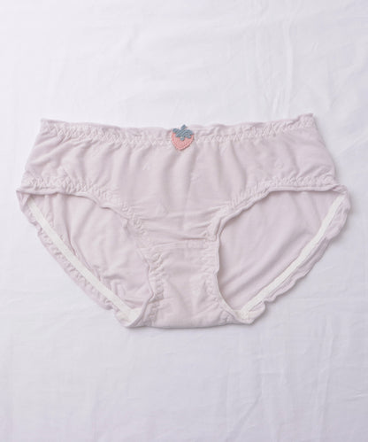 【6枚セット】ストロベリーワッペン付きフリルモダールショーツ