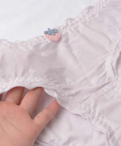 【6枚セット】ストロベリーワッペン付きフリルモダールショーツ