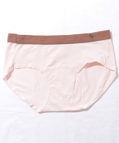【6枚セット】 ハート付き バイカラー ロング クロッチ ショーツ