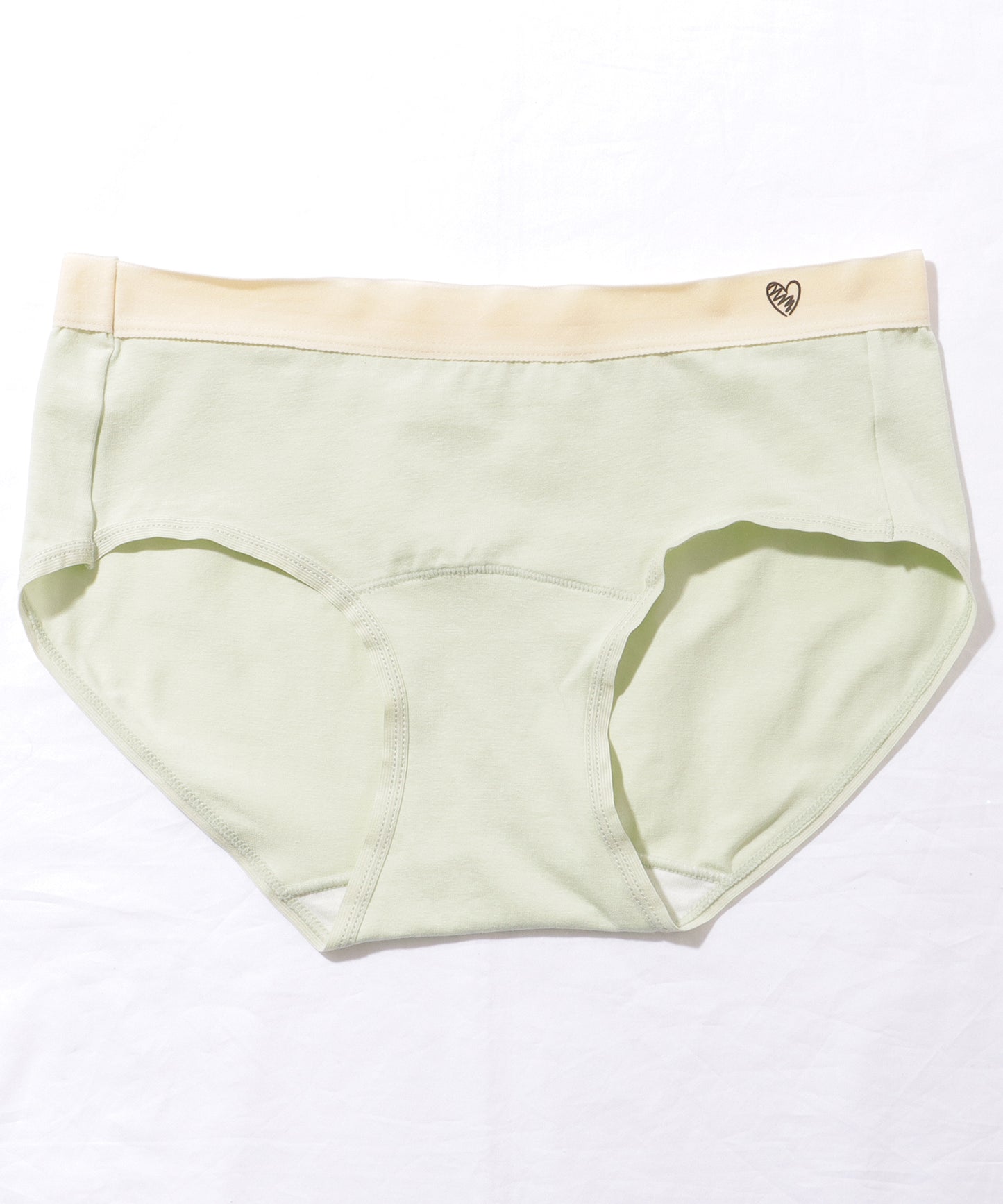 【6枚セット】 ハート付き バイカラー ロング クロッチ ショーツ