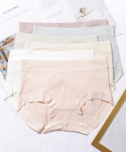 【6枚セット】 ソリッドカラー フレンチ ストライプ ボーイズレッグ ショーツ