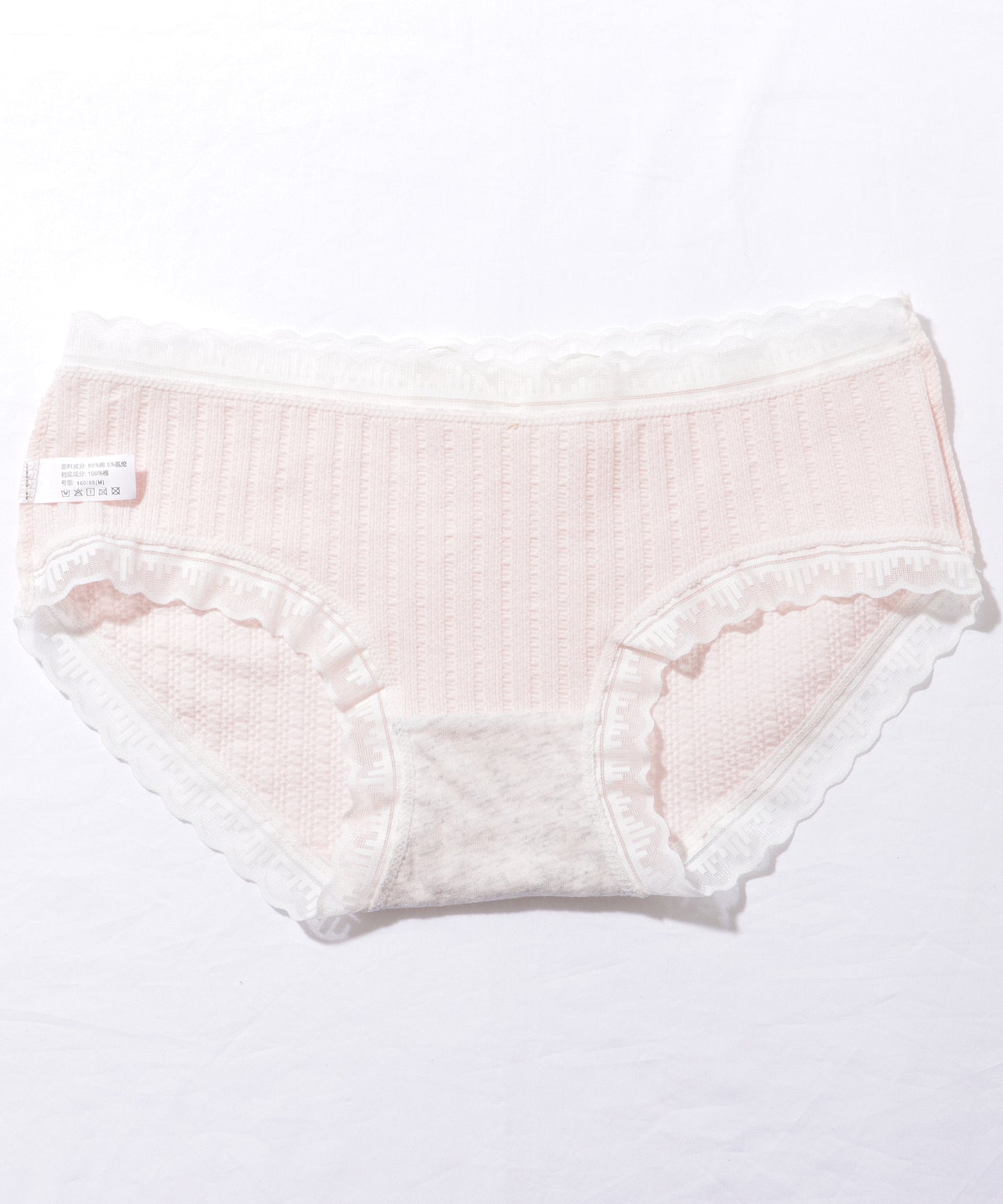 【5枚セット】 スカラップ レース フレンチ ストライプ リボン ショーツ