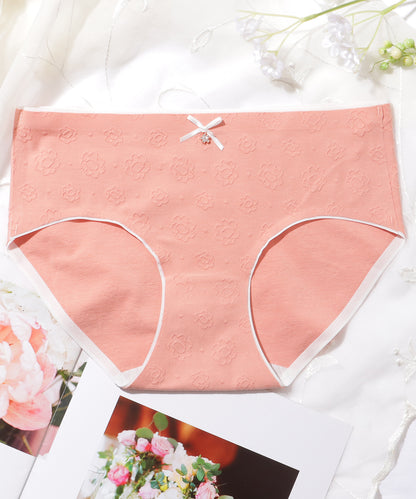 【5枚セット】フラワー ビジュー チャーム付き 花柄 ショーツ