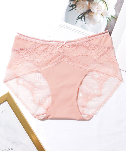 【6枚セット】ソリッドカラー フレンチ ドット レース ショーツ