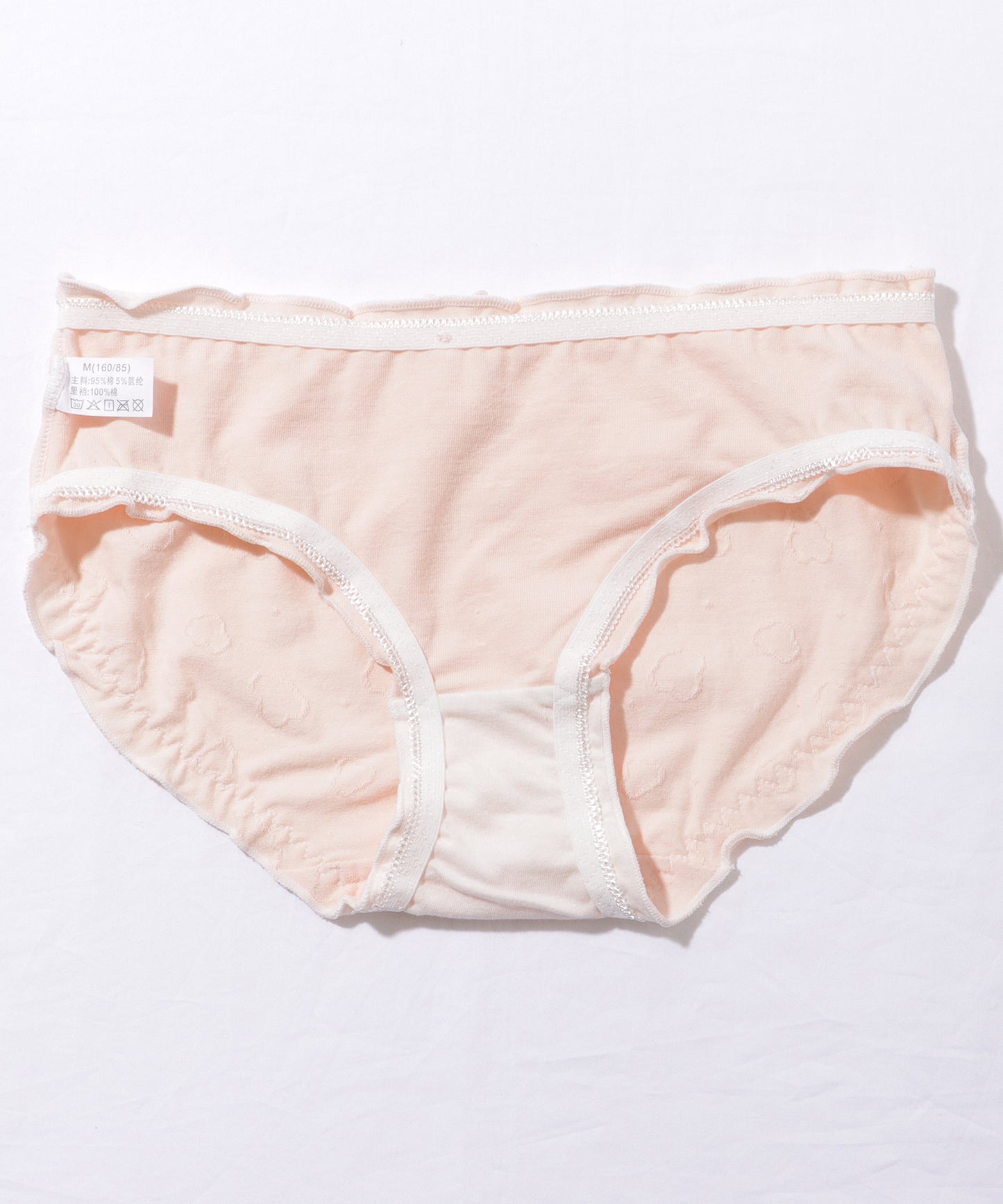 【5枚セット】ソリッドカラー フラワー ジャカード ワッペン付き ショーツ