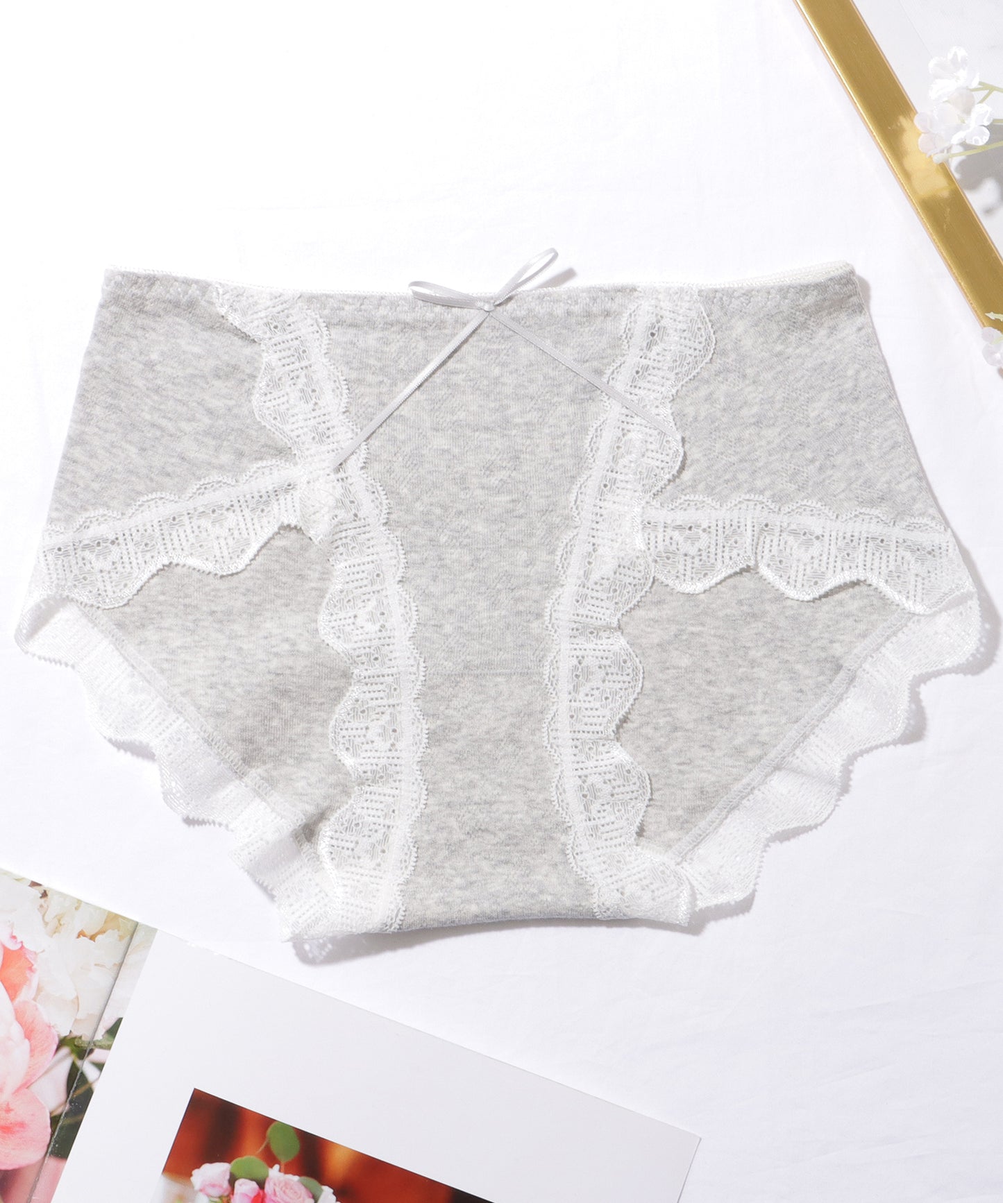 【5枚セット】 レース ライン ソフト コットン ショーツ
