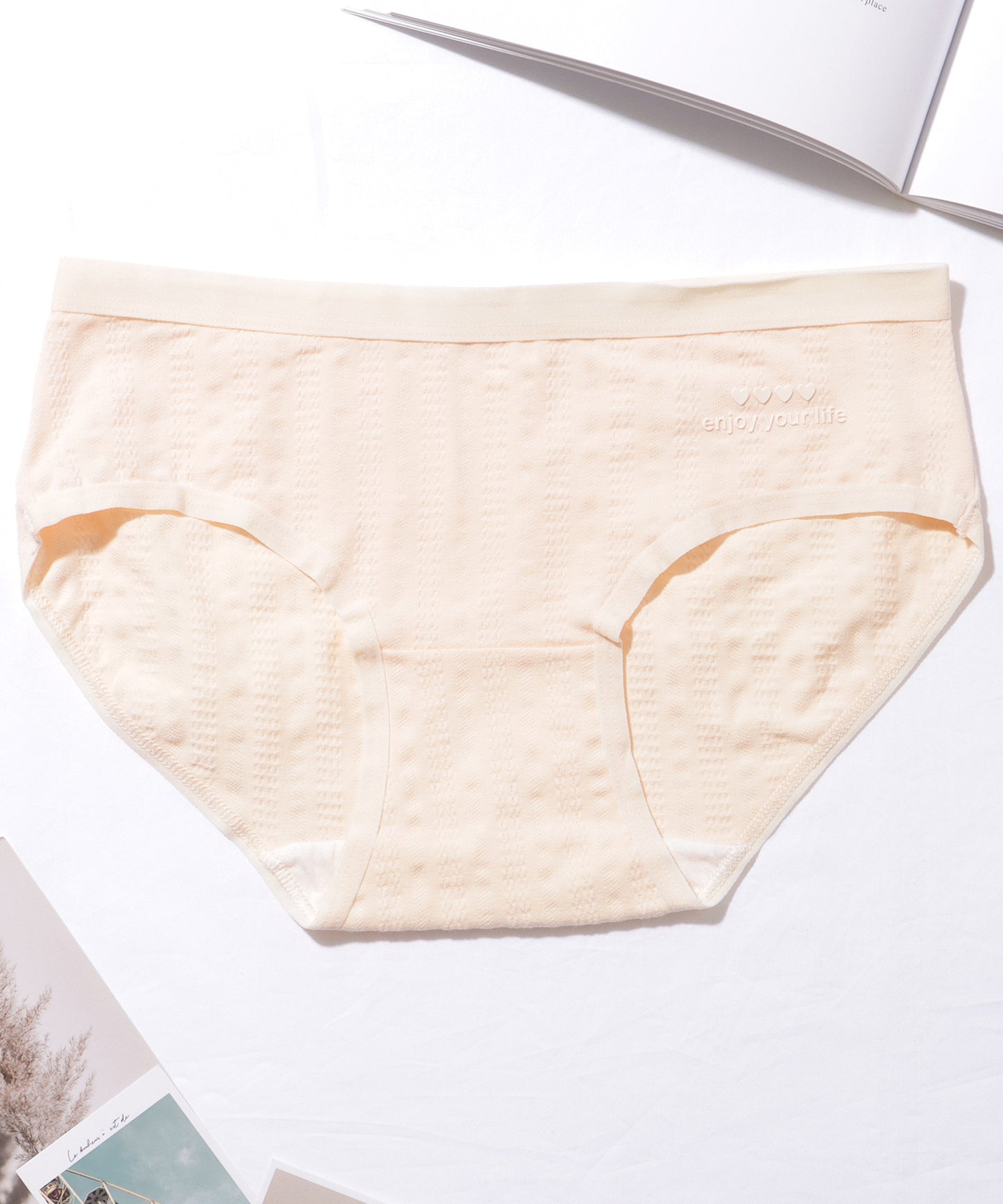 【6枚セット】 ソリッドカラー ベーシック コットン ミドル ショーツ