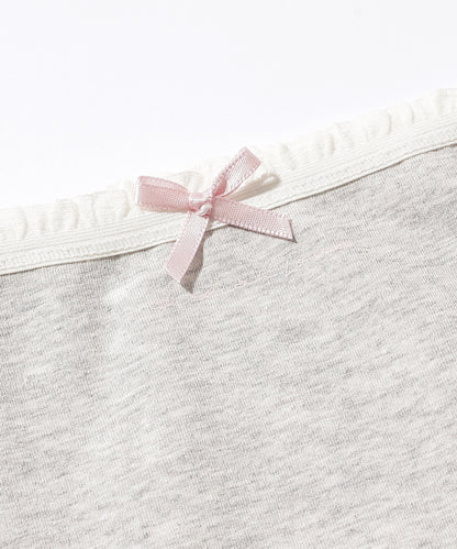 【6枚セット】配色 フリル リボン付き ショーツ