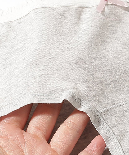 【6枚セット】配色 フリル リボン付き ショーツ