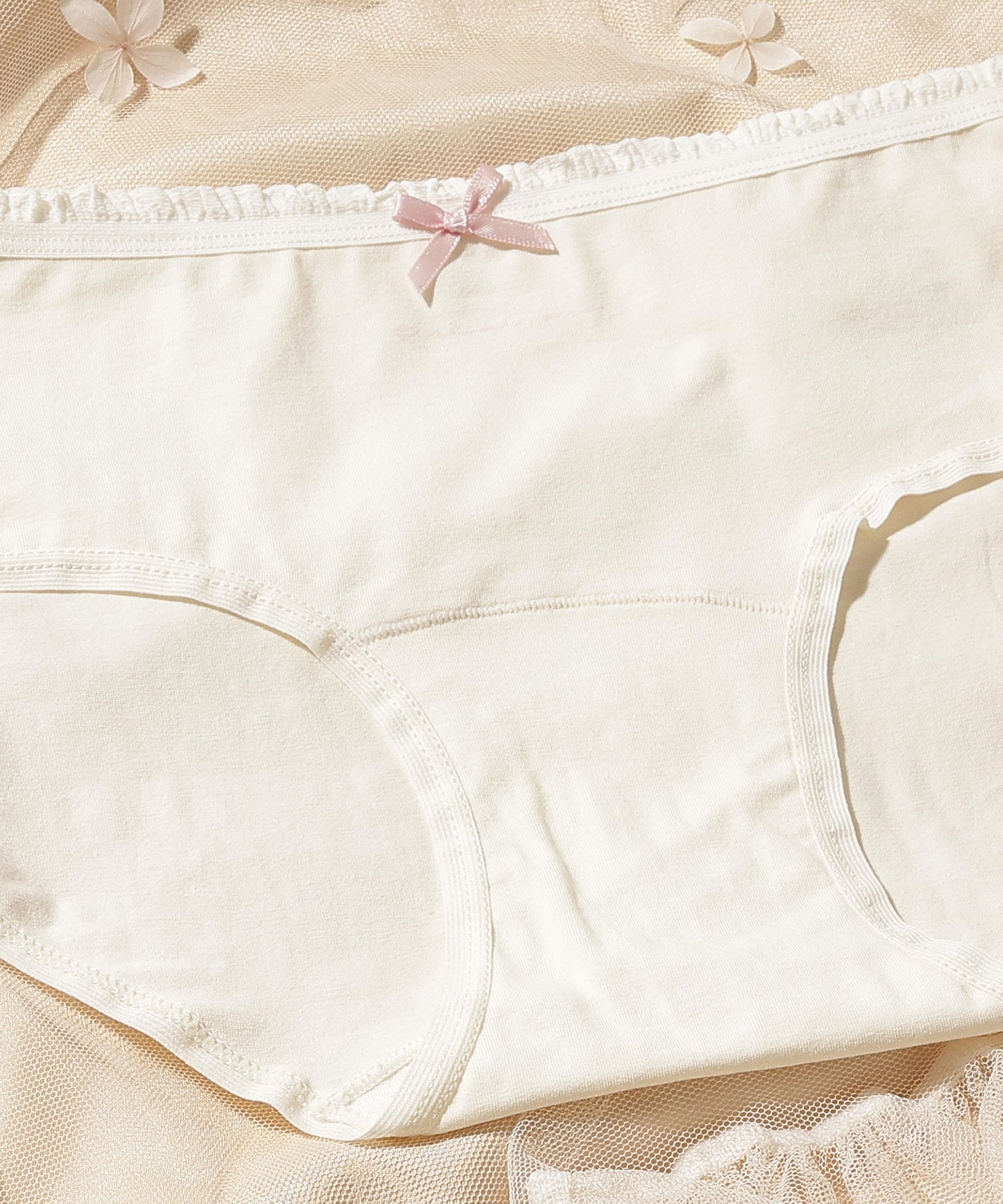 【6枚セット】配色 フリル リボン付き ショーツ