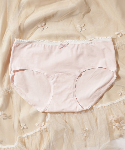 【6枚セット】配色 フリル リボン付き ショーツ