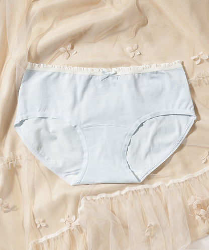 【6枚セット】配色 フリル リボン付き ショーツ
