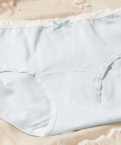 【6枚セット】配色 フリル リボン付き ショーツ