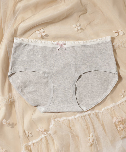 【6枚セット】配色 フリル リボン付き ショーツ