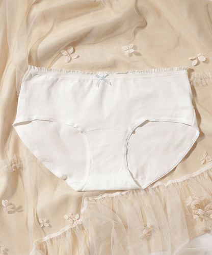 【6枚セット】配色 フリル リボン付き ショーツ