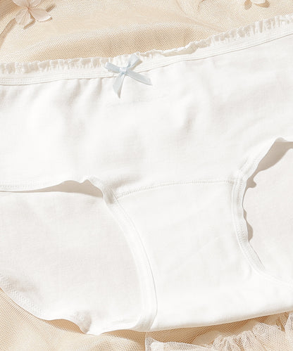 【6枚セット】配色 フリル リボン付き ショーツ