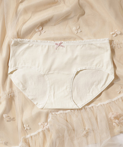 【6枚セット】配色 フリル リボン付き ショーツ