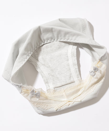 【4枚セット】配色 リボン メロウフリル レース ショーツ