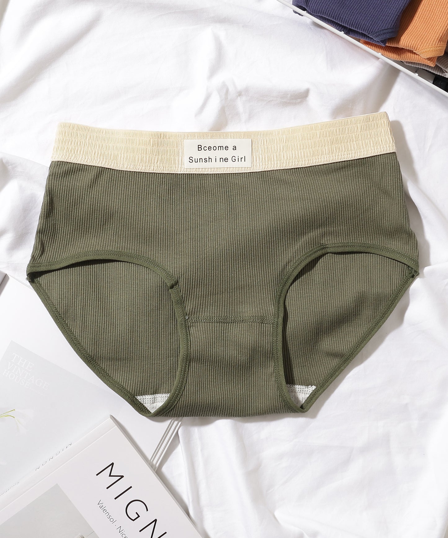 【5枚セット】配色 バンド リブ ショーツ