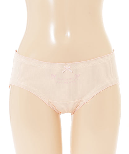 【5枚セット】配色 メロウ リボン ワンポイント ショーツ