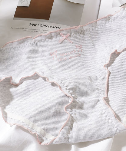 【5枚セット】配色 メロウ リボン ワンポイント ショーツ